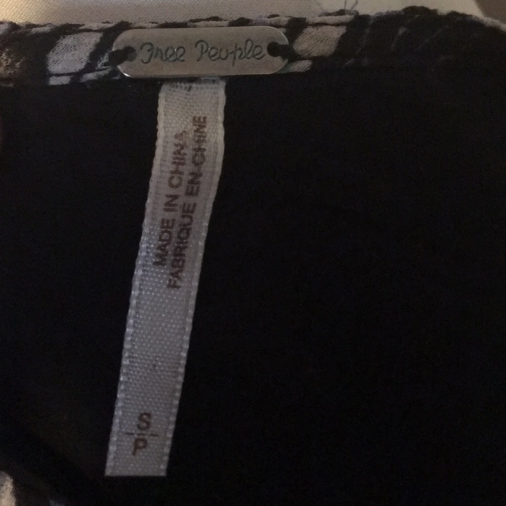 Free People Black Lacey Blue Flowers Tunic Dress - Picture 5 of 5
